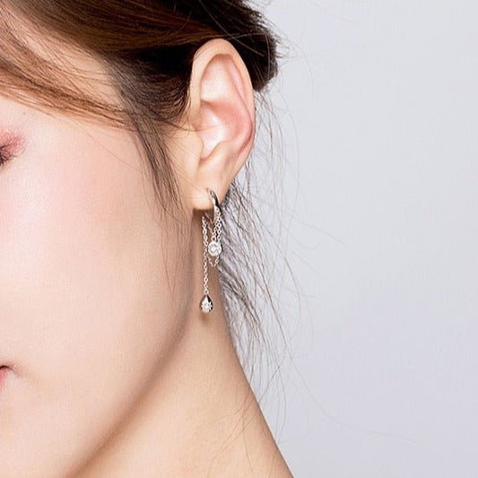 Brinco Argola Prata com Corrente