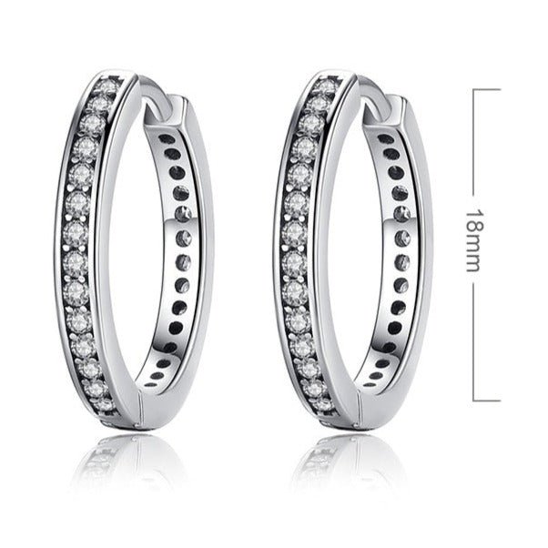 Brinco Argola com Zircônia Prata