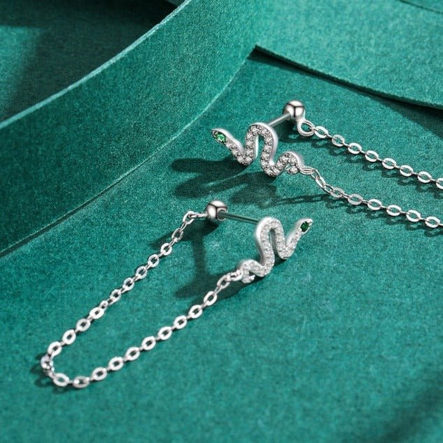 Brinco Correntinha Cobra Prata