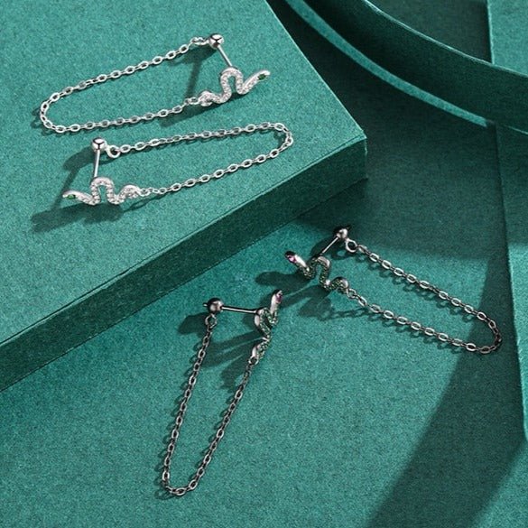 Brinco Correntinha Cobra Prata