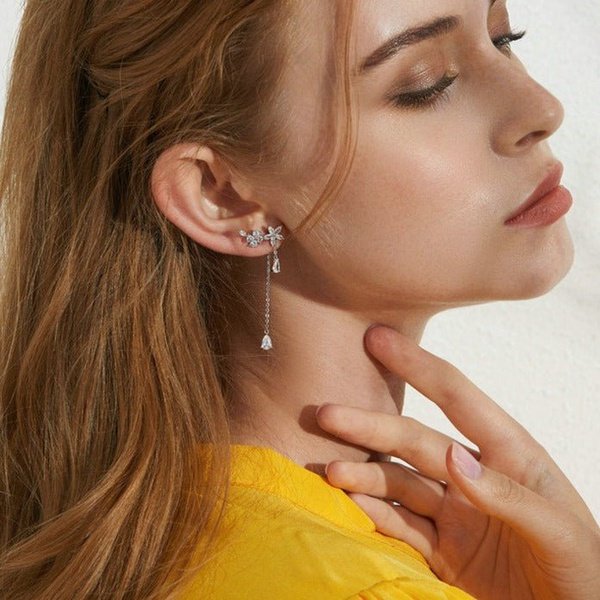 Brinco Longo com Estrela Prata