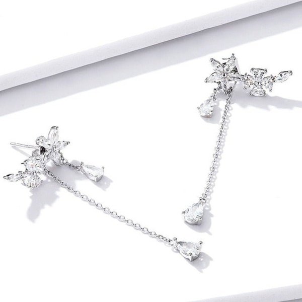 Brinco Longo com Estrela Prata