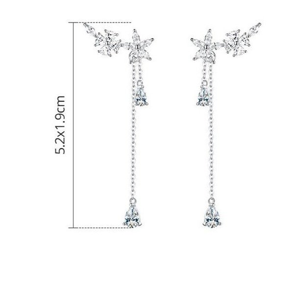 Brinco Longo com Estrela Prata