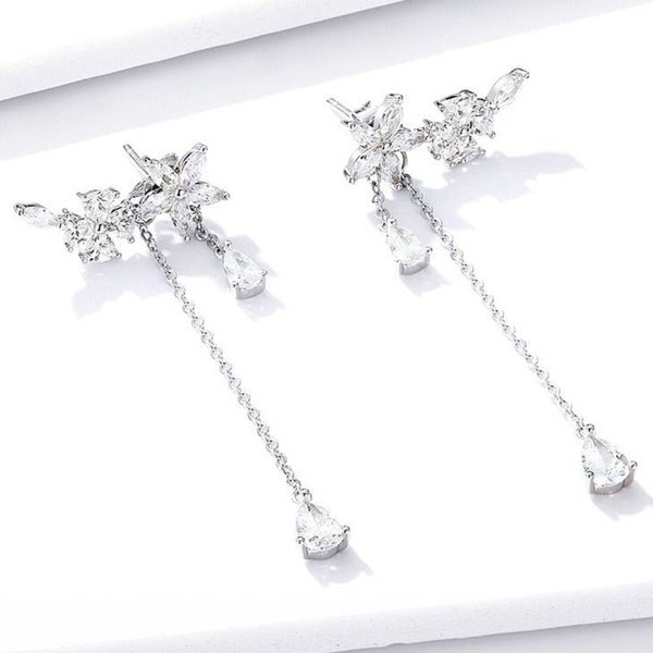 Brinco Longo com Estrela Prata