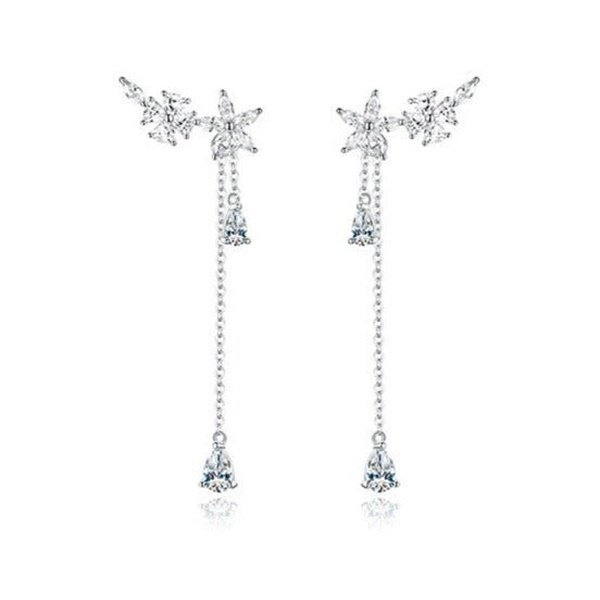 Brinco Longo com Estrela Prata