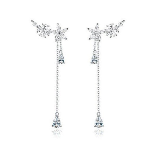 Brinco Longo com Estrela Prata