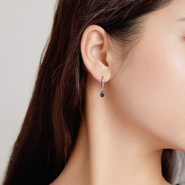 Brinco Prata Argola com Gota de Zircônia