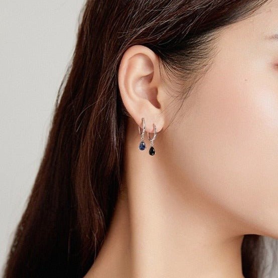 Brinco Prata Argola com Gota de Zircônia