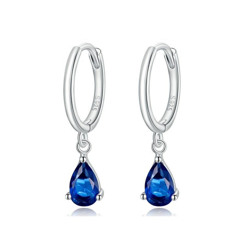 Brinco Prata Argola com Gota de Zircônia