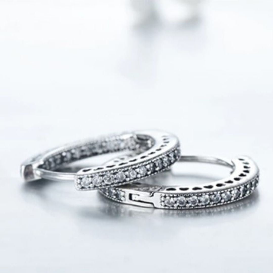 Brinco Prata Argola Coração Romantic