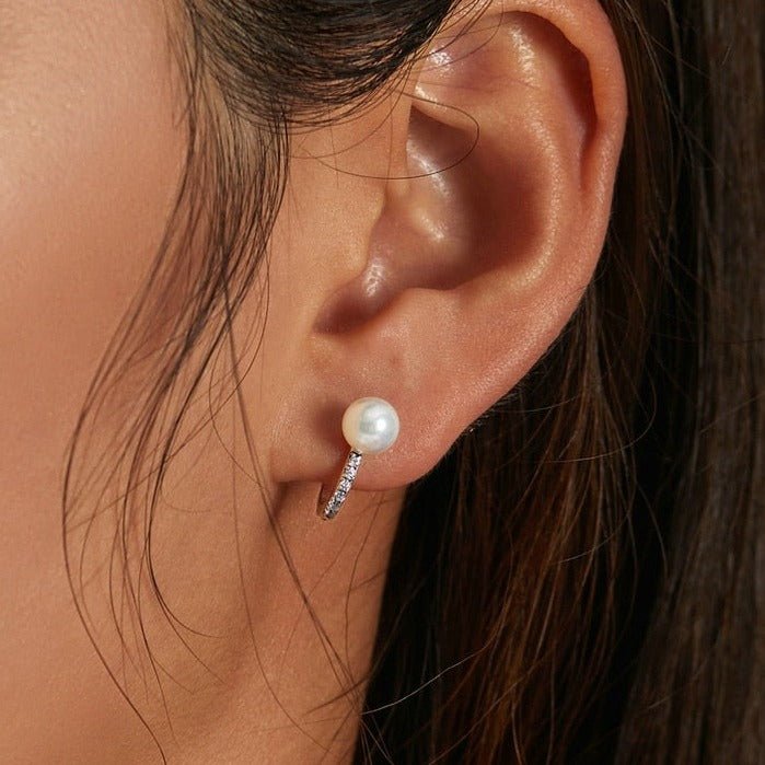 Brinco Prata Argola de Pérola