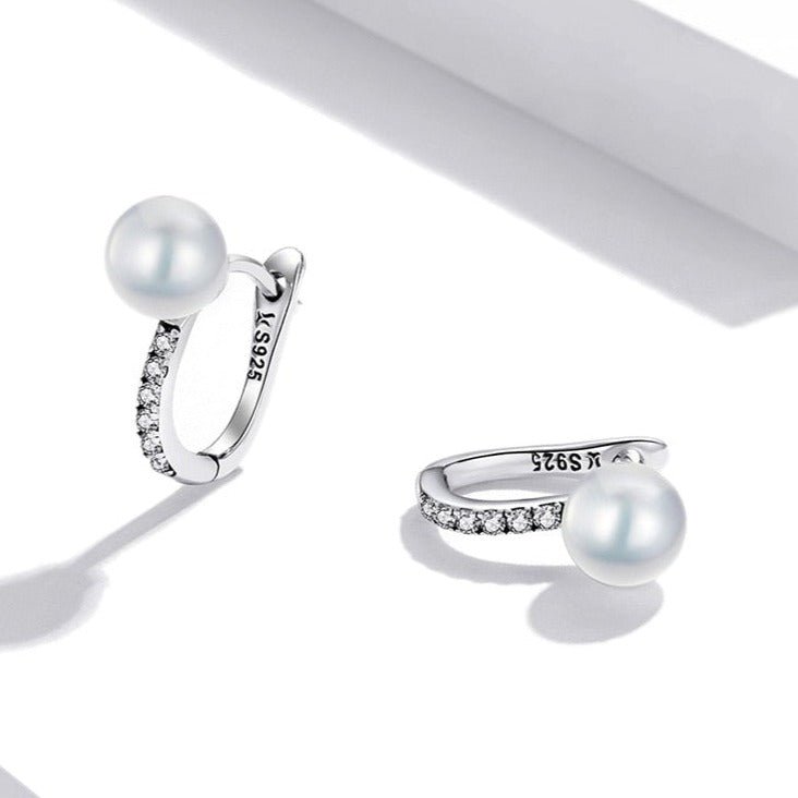 Brinco Prata Argola de Pérola