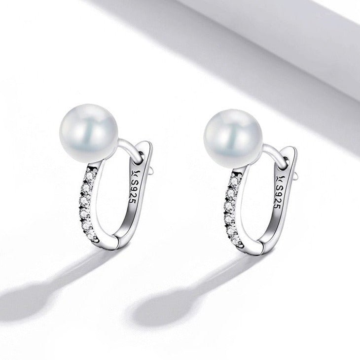 Brinco Prata Argola de Pérola