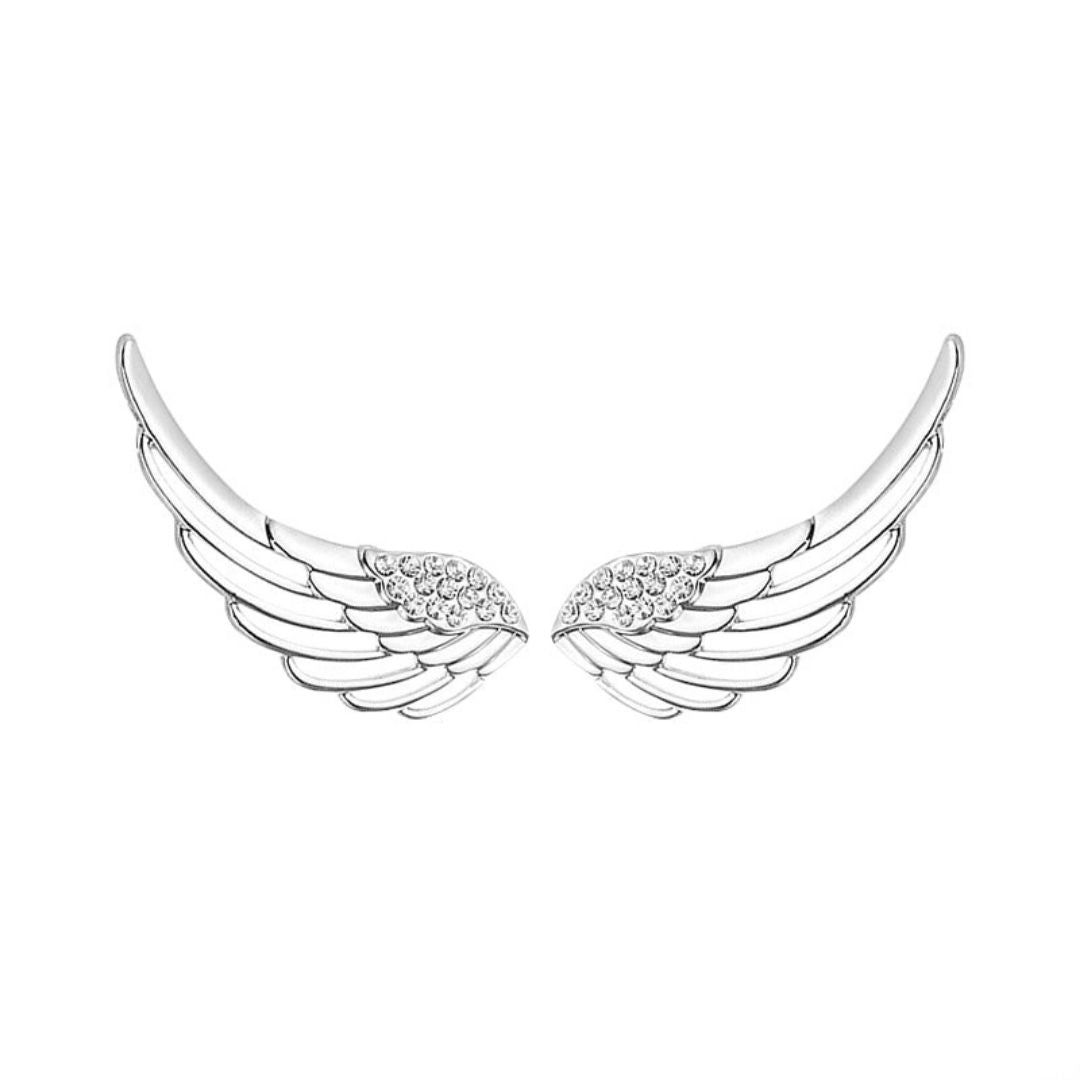 Brinco Prata Asas com Zircônia