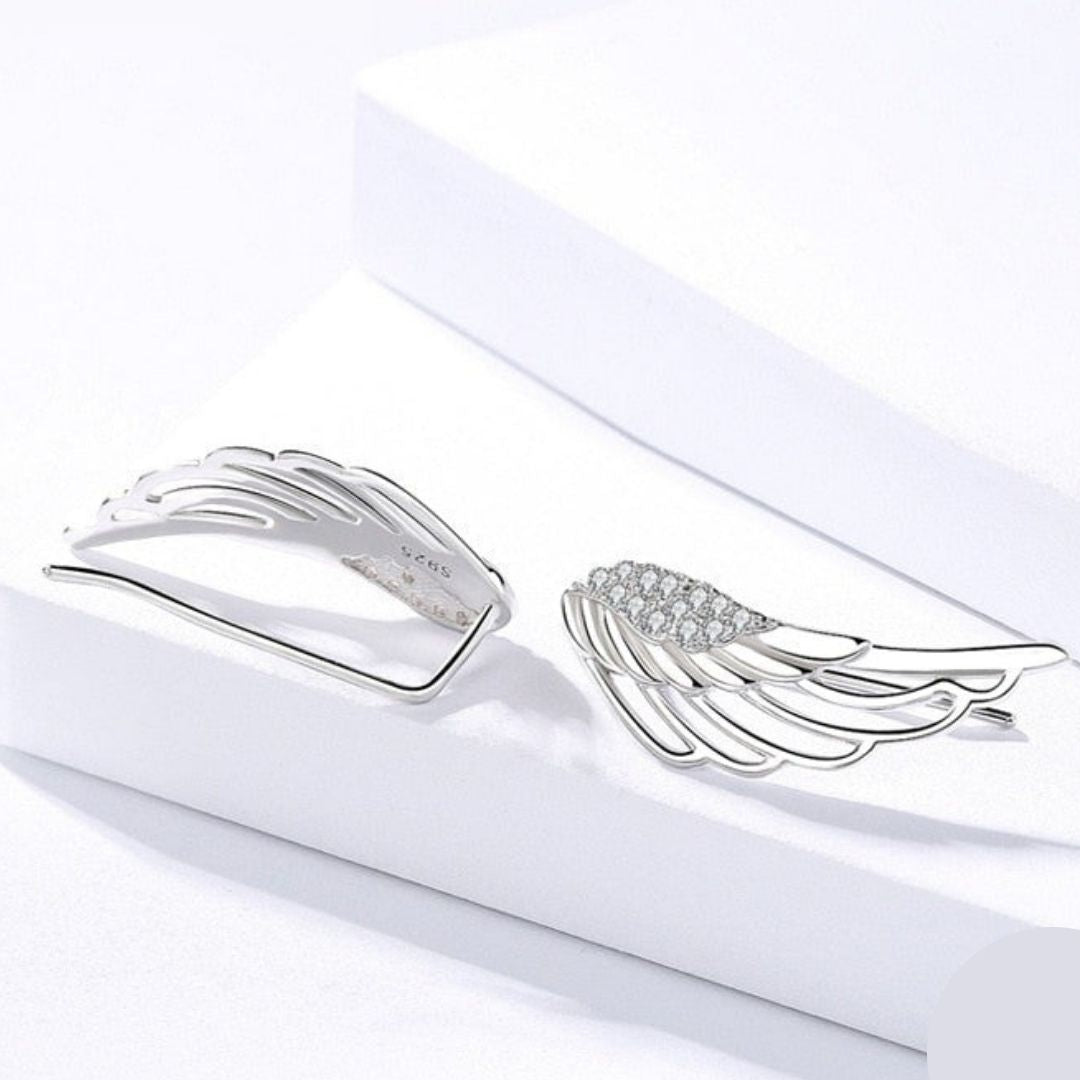 Brinco Prata Asas com Zircônia