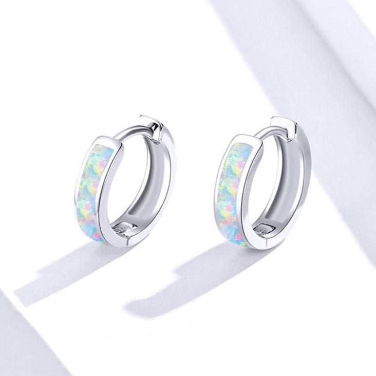 Brinco Prata de Argola em Opala