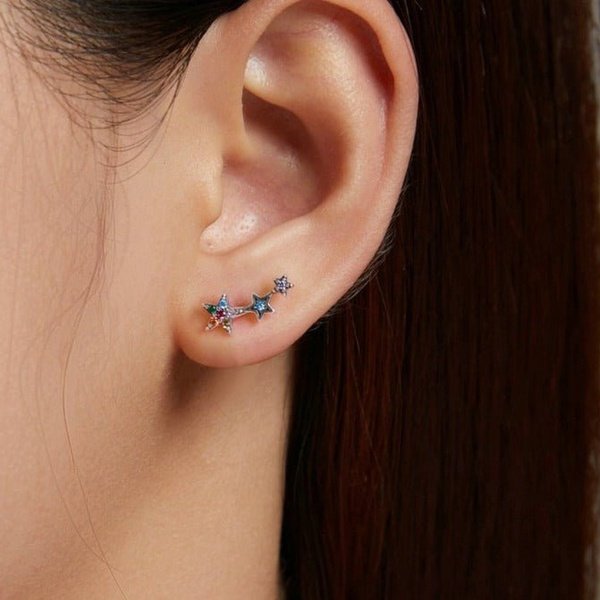 Brinco Prata Estrelas