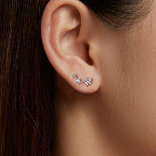 Brinco Prata Estrelas