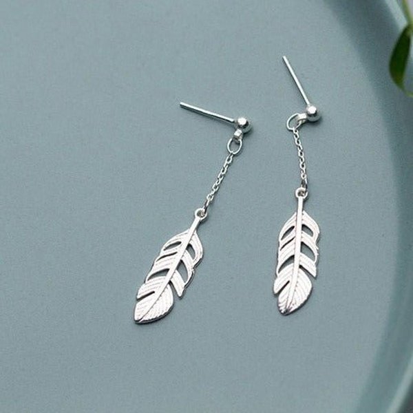 Brinco Prata Folhas
