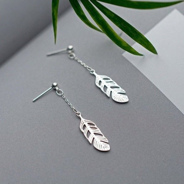 Brinco Prata Folhas