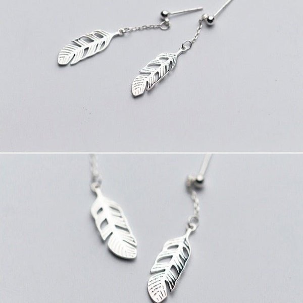 Brinco Prata Folhas