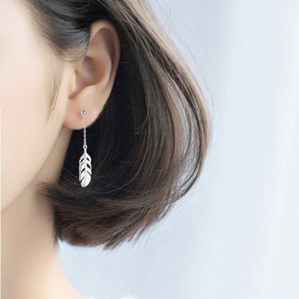 Brinco Prata Folhas