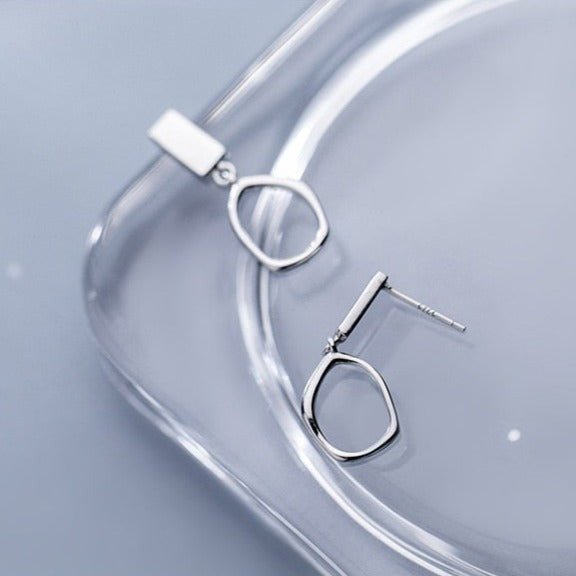 Brinco Prata Formas Geométricas