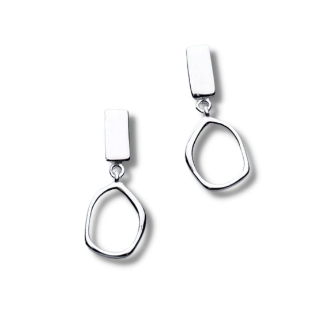 Brinco Prata Formas Geométricas