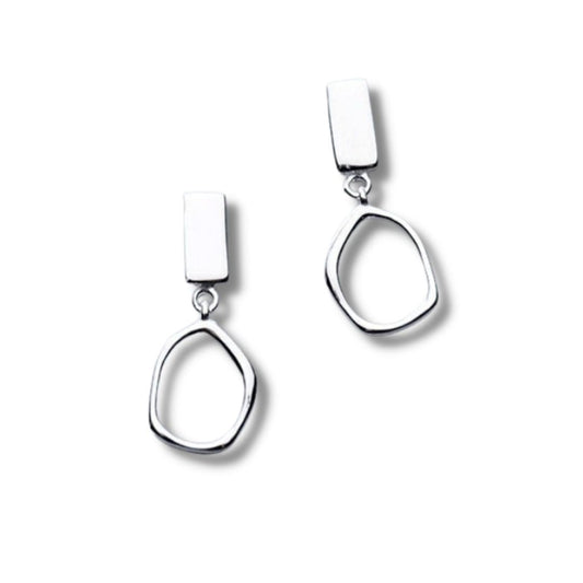 Brinco Prata Formas Geométricas