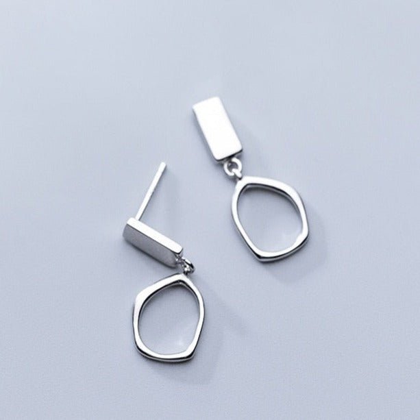 Brinco Prata Formas Geométricas