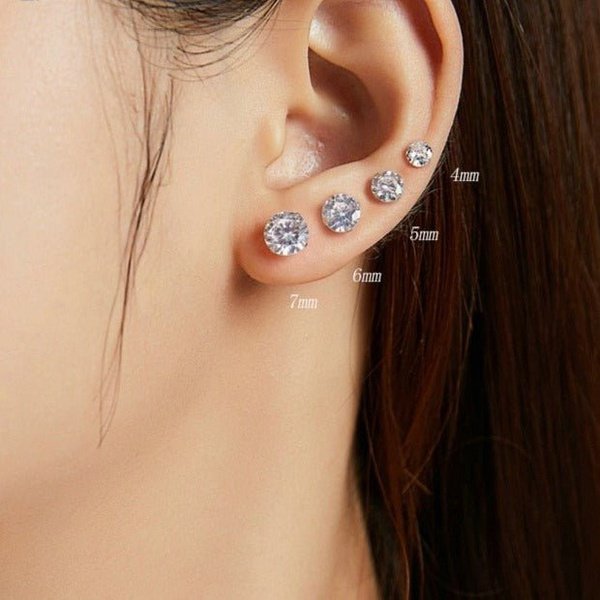 Brinco Prata Ponto de Luz de Zircônia Unissex