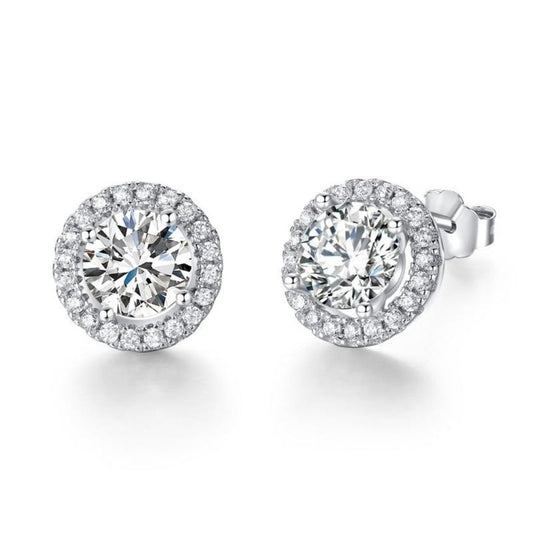 Brinco Prata Redondo Cristal de Zircônia