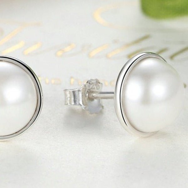 Brinco Prata Redondo de Pérola