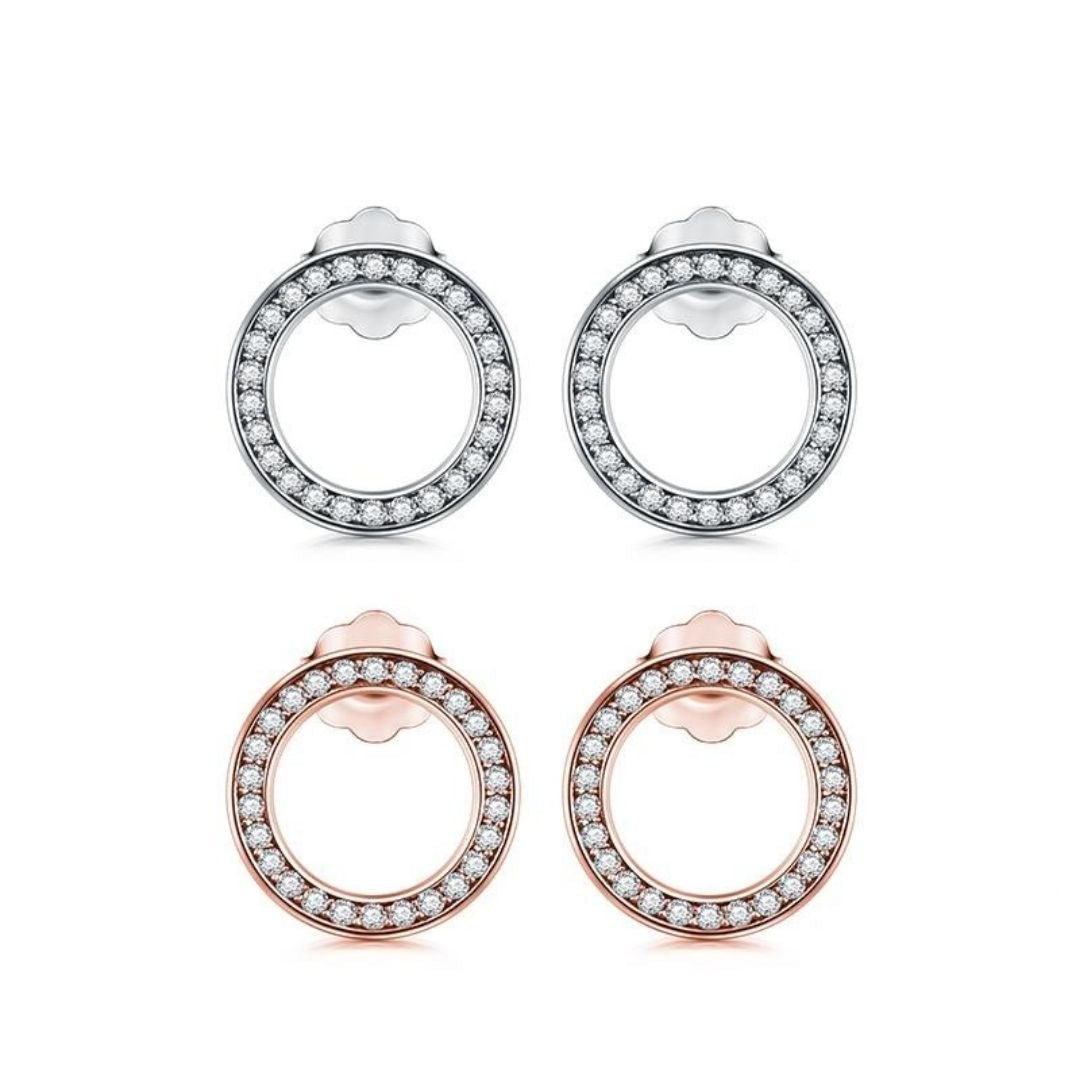 Brinco Redondo Glamour Prata