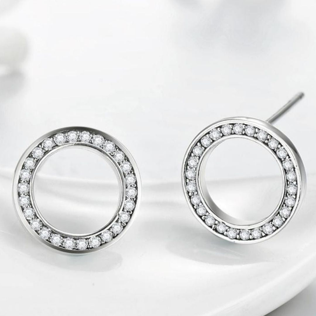 Brinco Redondo Glamour Prata