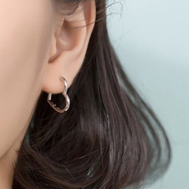 Brincos Prata de Argola Coração