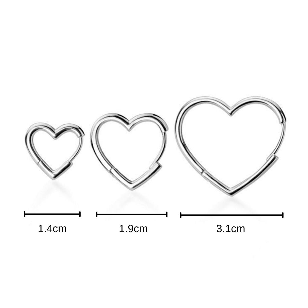 Brincos Prata de Argola Coração