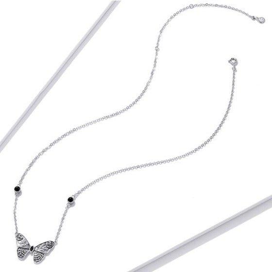 Colar Borboleta Vintage Prata