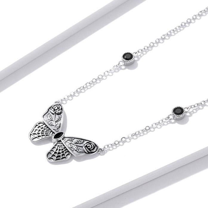 Colar Borboleta Vintage Prata