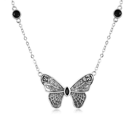 Colar Borboleta Vintage Prata