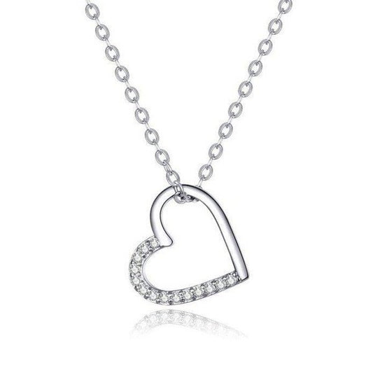 Colar Coração Vazado Prata