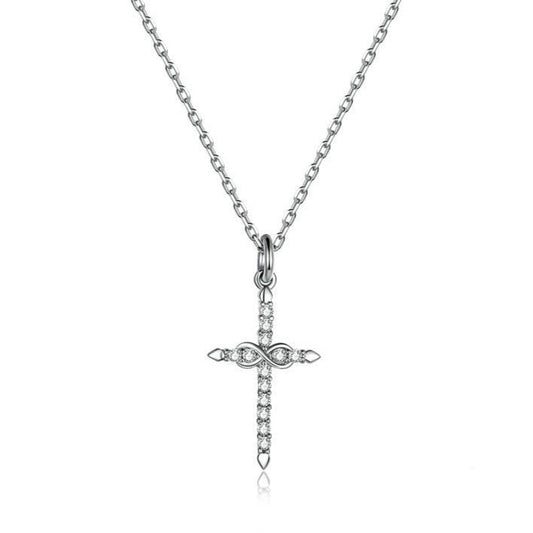 Colar Cruz com Infinito Prata
