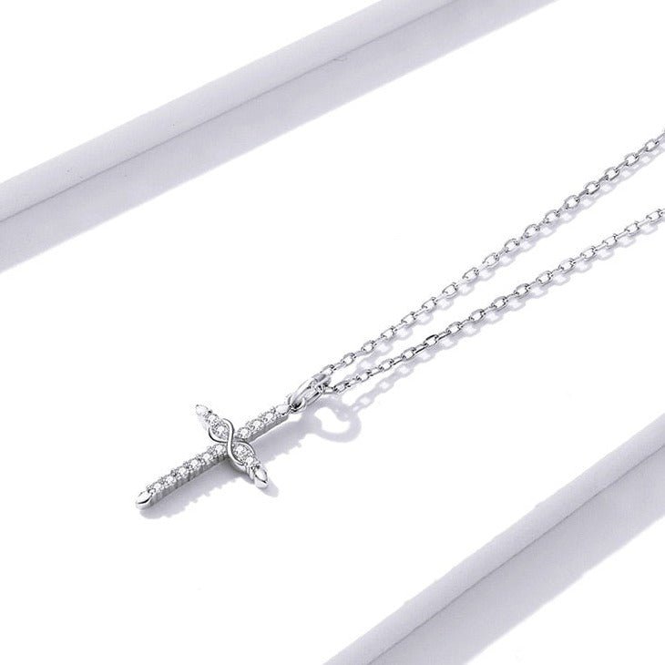 Colar Cruz com Infinito Prata