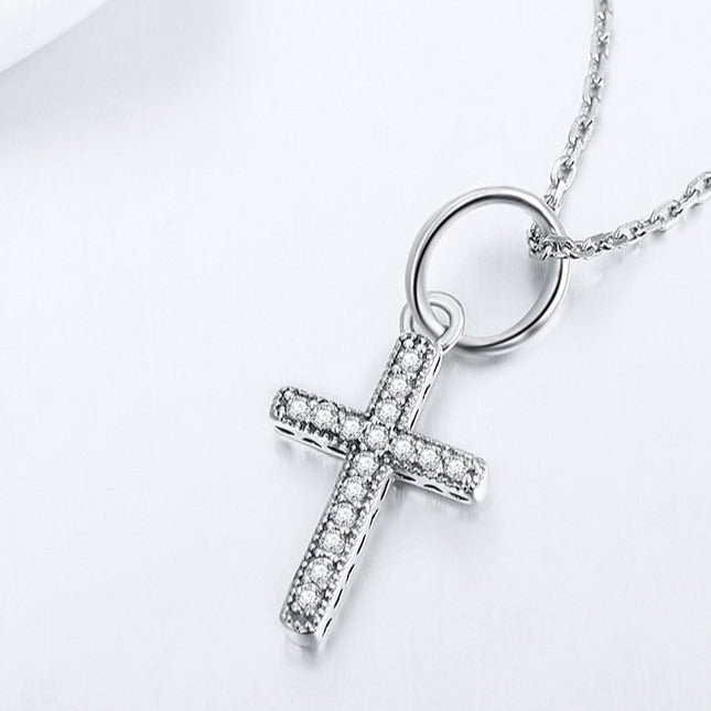 Colar Cruz de Zircônia Prata