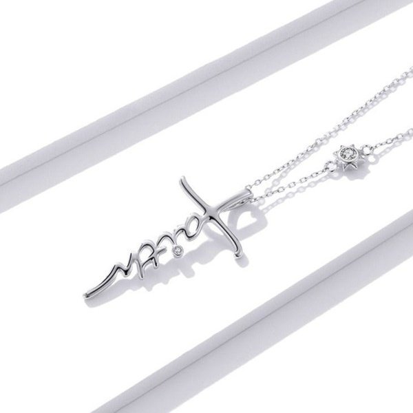 Colar Cruz Faith Prata