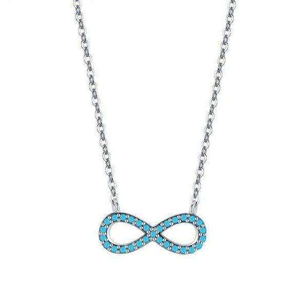 Colar Infinito de Turquesa Prata