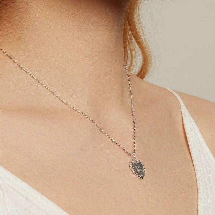 Colar Pingente Coração Te Amo Mamá Prata