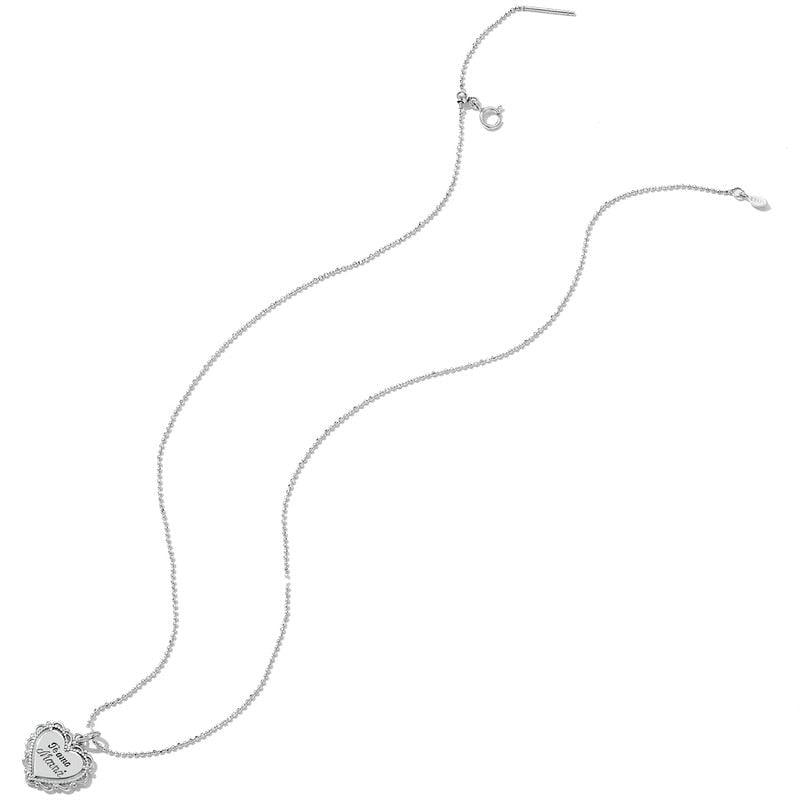 Colar Pingente Coração Te Amo Mamá Prata