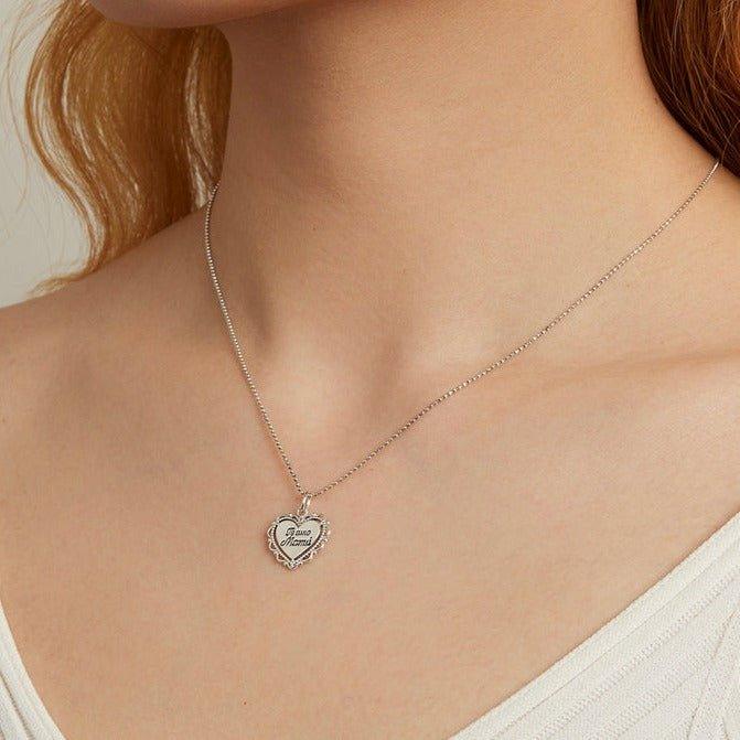 Colar Pingente Coração Te Amo Mamá Prata