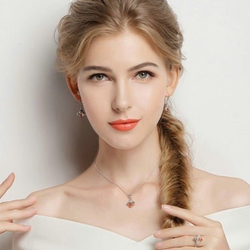 Colar Prata Abelha com Cristal de Zircônia